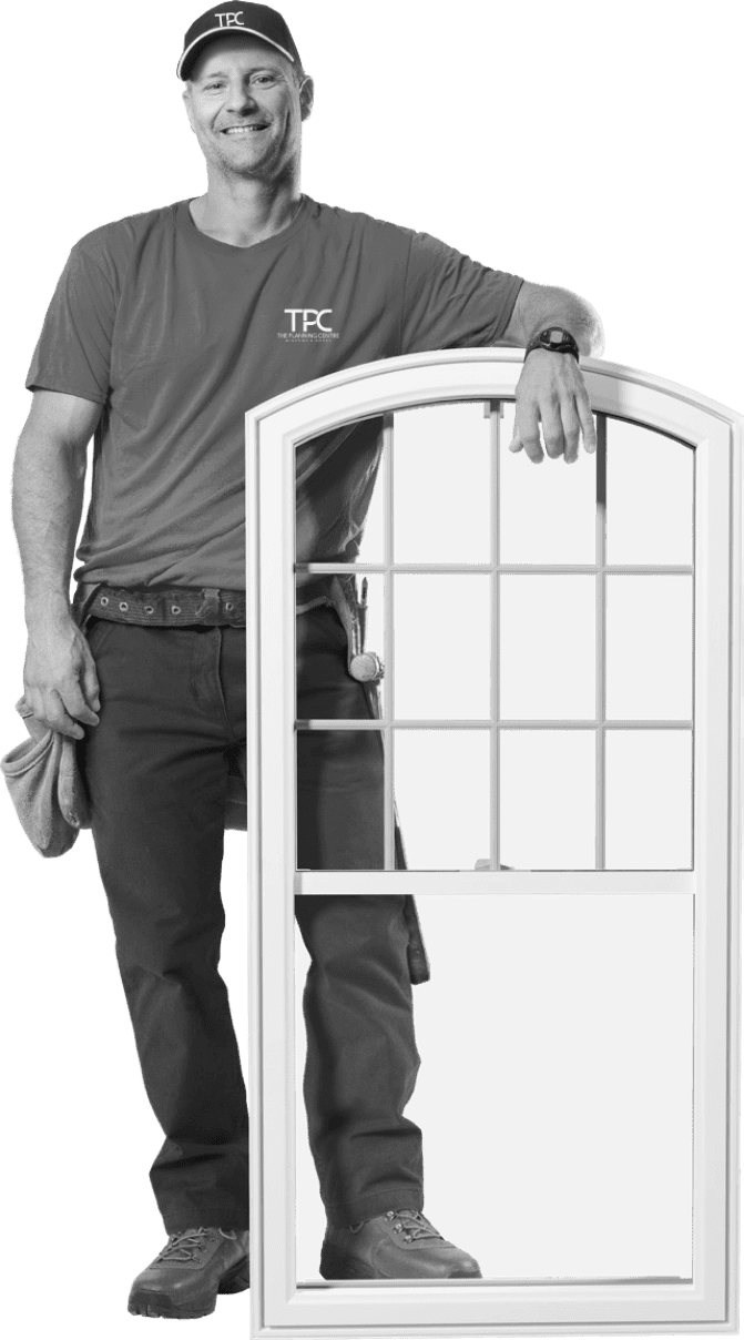 installer with window black and white